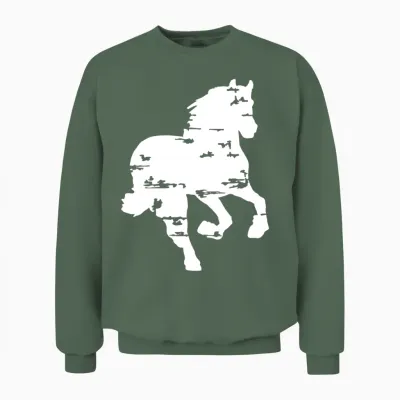 Racing Horse Unisex Sweatshirt - Military Green