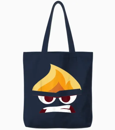 Disney Pixar Inside Out Angry Face Halloween Tote Bags - Navy