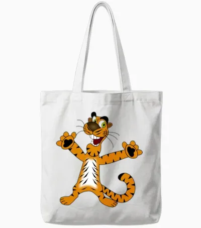 Funny Tiger Tote Bags - White