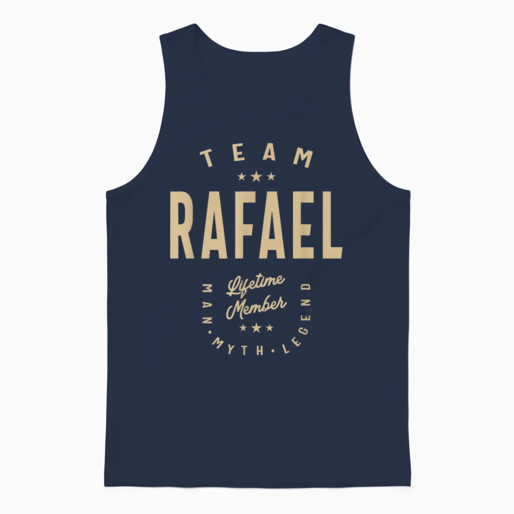 Rafael Funny Team Name Rafael T-Shirt, Black, S Unisex Tank Top in Navy