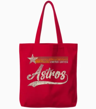 Vintage Astros Retro Style 70s 80s First Name Tote Bags - Red
