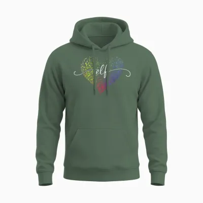 11th Birthday Cute Heart Girl 11 Years Old Decorative Unisex Hoodie - Military Green