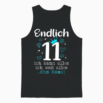 11 Geburtstag Mädchen 11 Jahre Unisex Tank Top - Black