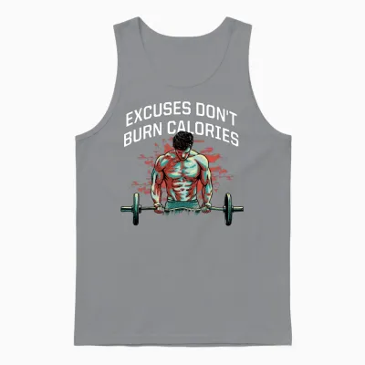 Excuses Dont Burn Calories Funny Workout Humor Gym Unisex Tank Top - Sport Grey