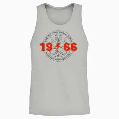 Rock'n'roll 1966 High Voltage Retro Music Birthday Unisex Tank Top - Ash
