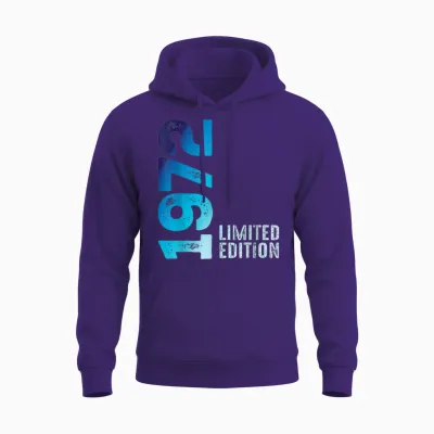 Stunning Year 1972 Vintage Since 1972 Limited Edition 1972 T-Shirt, Black, S Unisex Hoodie - Purple