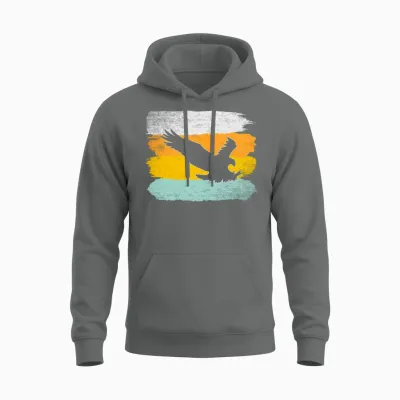 Eagle Retro Unisex Hoodie - Graphite Heather
