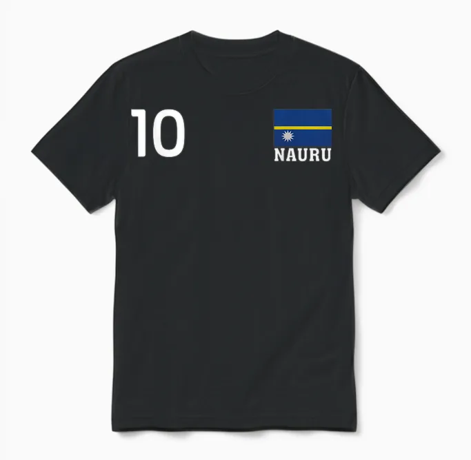 Nauru Numéro 10 Drapeau National Country Pride Heritage Unisex T-Shirt in Black