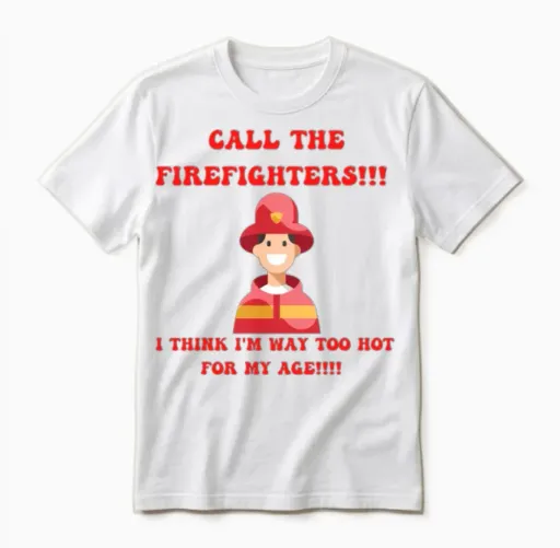 Cute Fireman Meme Firefighter Gift for Boys Unisex T-Shirt - White