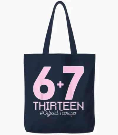 13. Geburtstag Shirt Lustiges Meme 67 Geburtstag 13 Für Teenager Mädchen Tote Bags - Navy