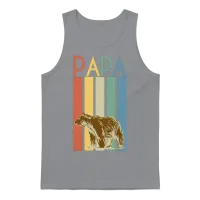 Papa Bear Retro — Wildlife Unisex Tank Top - Sport Grey – 1