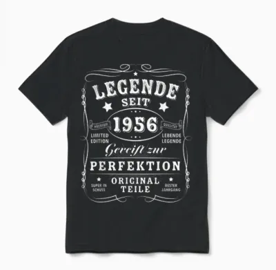 1956 Birthday Man 70th Decoration Funny 70s 70th Birthday Unisex T-Shirt - Black