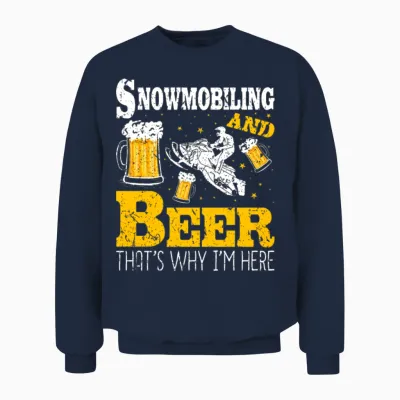 Snowmobiling Motor Sled Winter Sport Unisex Sweatshirt - Navy