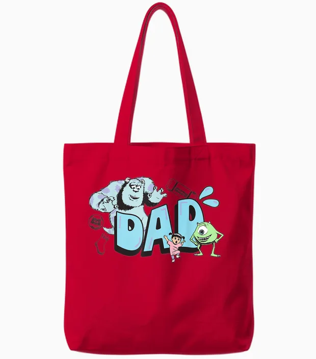 Disney & Pixar's Monsters, Inc. Dad Mike Sulley & Boo Tote Bags in Red