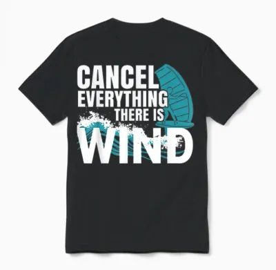 Wing Foil Wingboard T-Shirt, Black, S Unisex T-Shirt - Black