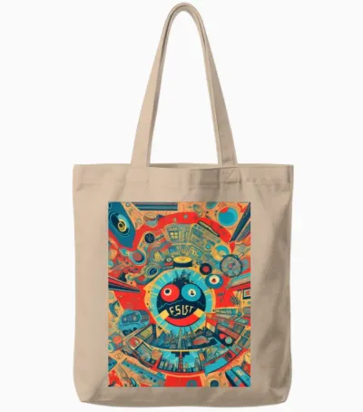 Retro 60s Tote Bags - Natural