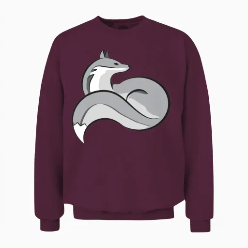 Silver Fox Wildlife Unisex Sweatshirt in Maroon