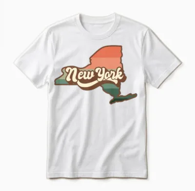 New York Retro Unisex T-Shirt - White