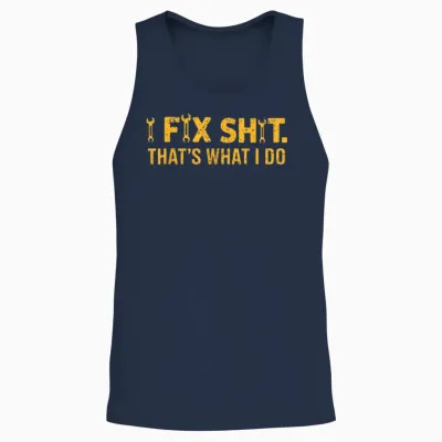 Ich Repariere Mist, Das Mache Ich, Vintage Unisex Tank Top - Navy