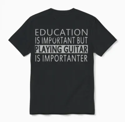 Player Guitar Funny Unisex T-Shirt - Black