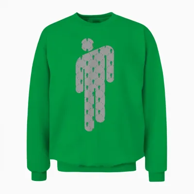 Billie Eilish Official Blohsh Black T-Shirt Small Unisex Sweatshirt - Irish Green
