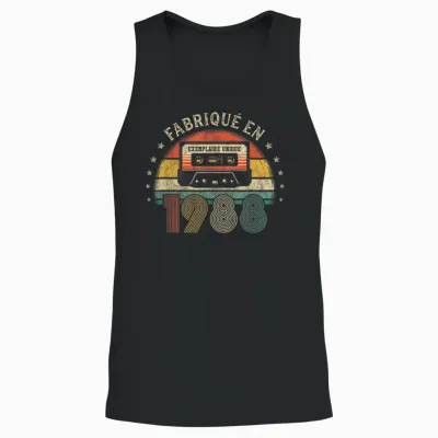 Fabriqué En 1988 Vintage Cassette - Cadeau Anniversaire 1988 Unisex Tank Top - Black