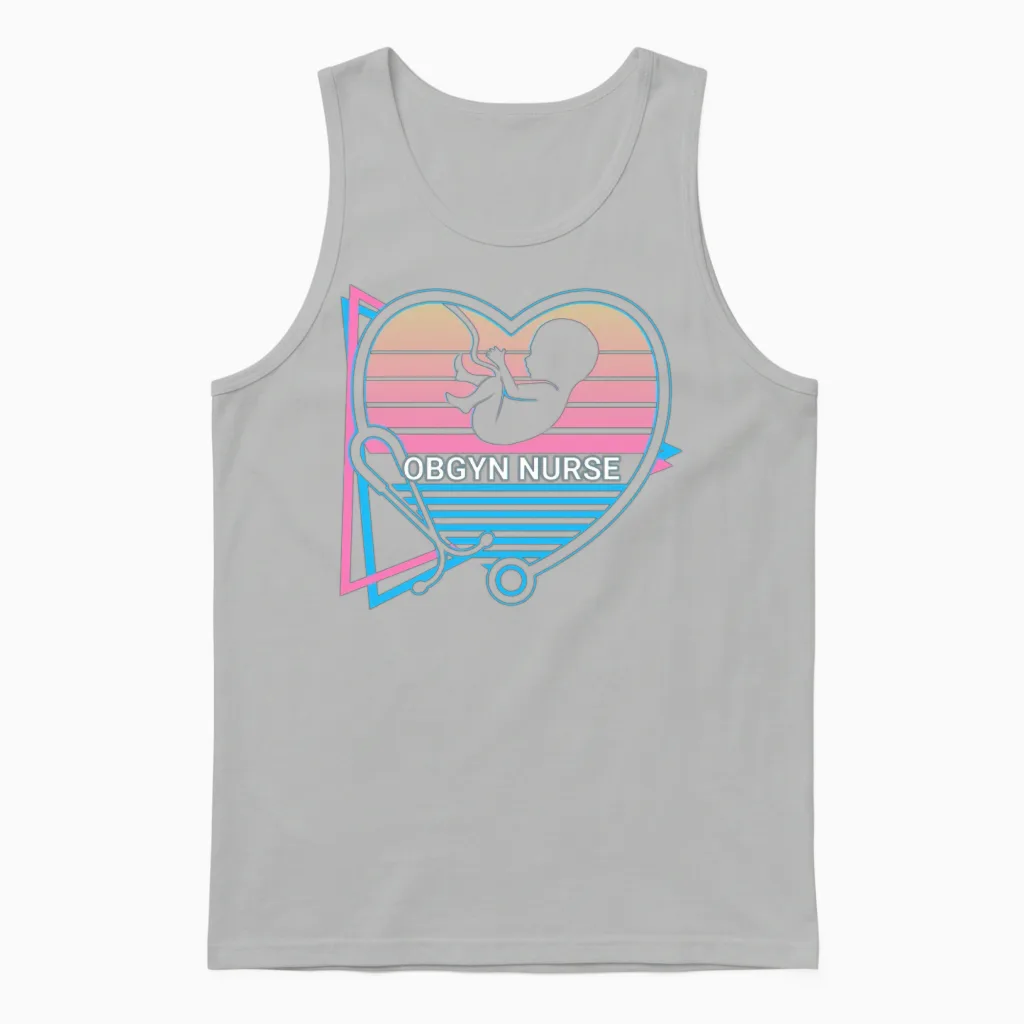 Obgyn Retro Unisex Tank Top in Ash