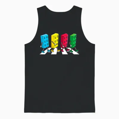 Master Builder Colourful Building Blocks Streets Boys Kids T-Shirt, Black Unisex Tank Top - Black