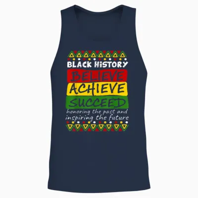 Black History Month Honoring Past Inspiring Future African Unisex Tank Top - Navy