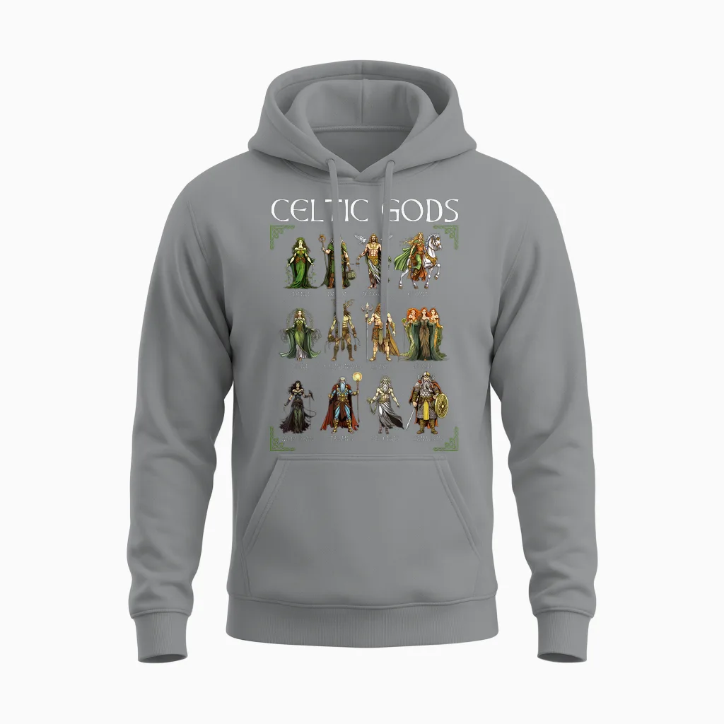 Celtic Mythology Viking Warrior Gods Nordic Irish Scottish T-Shirt, Black, S Unisex Hoodie in Sport Grey