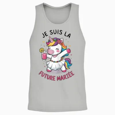 Je Suis La Future Bride Wedding Woman Unicorn T-Shirt, White Unisex Tank Top - Ash