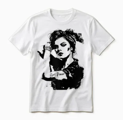 Pin Up Für Rockabilly Damen Damen Rockabilly Girl Power T-Shirt Weiß Xs Unisex T-Shirt - White