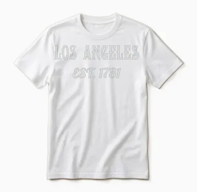 Los Angeles Est. 1781 Vintage Script Unisex T-Shirt - White