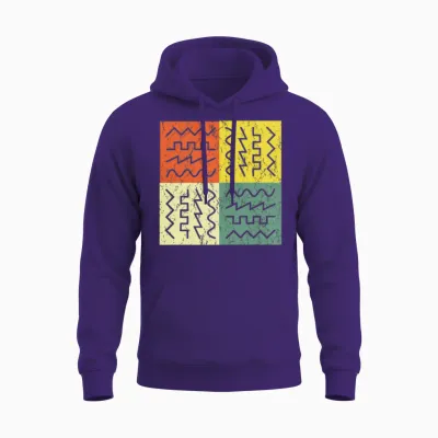 Retro Synthesizer Waveform - Electronic Music Unisex Hoodie - Purple
