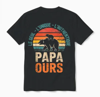 Dad Bear the Unique Authentic Funny Father's Day Gift Unisex T-Shirt - Black