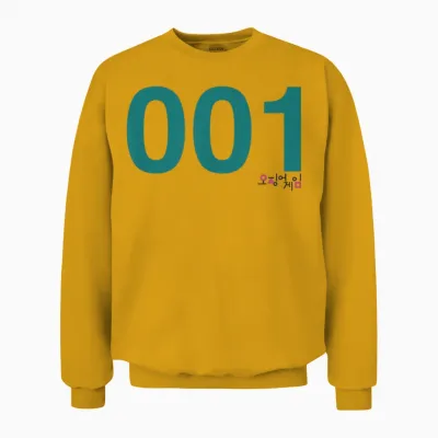 Squid Game Player 001 Costume Unisex Sweatshirt - Gold