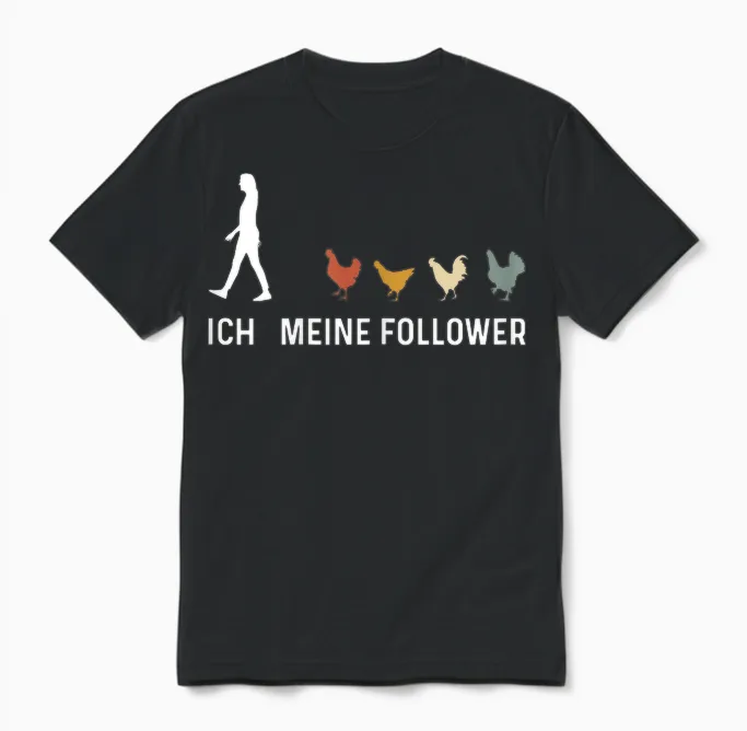 Hühner Ich Meine Follower Huhn Bauer Landwirt Bauernhof Unisex T-Shirt in Black