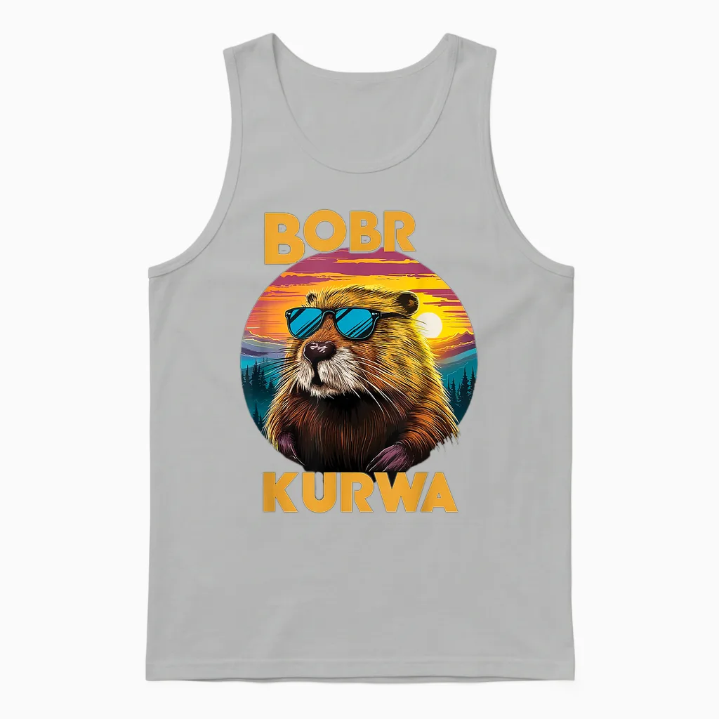 Bobr Kurwa Lustiger Biber Meme Bóbr Bober Kurwa Unisex Tank Top in Ash