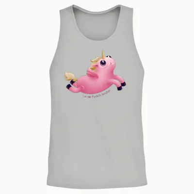 Funny Unicorn Unisex Tank Top - Ash