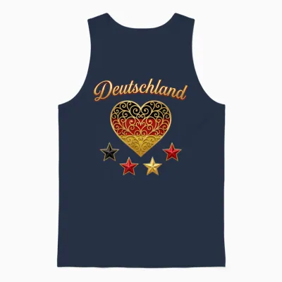 Deutschland Sterne Und Herz Germany Unisex Tank Top - Navy