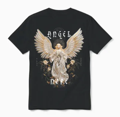Guardian Angel Wings Angel Wings Saint Angel T-Shirt, Black Unisex T-Shirt - Black
