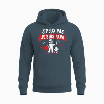 Humour Jeune Père Naissance Bébé J'peux Pas Je Suis Papa Unisex Hoodie - Dark Heather