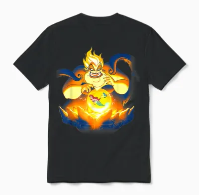 Disney the Little Mermaid Urselas Bubble Graphic T-Shirt, Black, S Unisex T-Shirt - Black