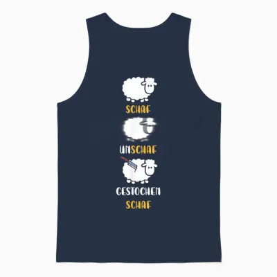 Sheep, Unschaf, Rock Sheep, Word Play Photographer T-Shirt, Black Unisex Tank Top - Navy