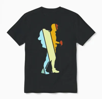 Hiking Retro Unisex T-Shirt - Black