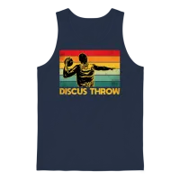 Discus Throw Retro 2 Unisex Tank Top - Navy – 1