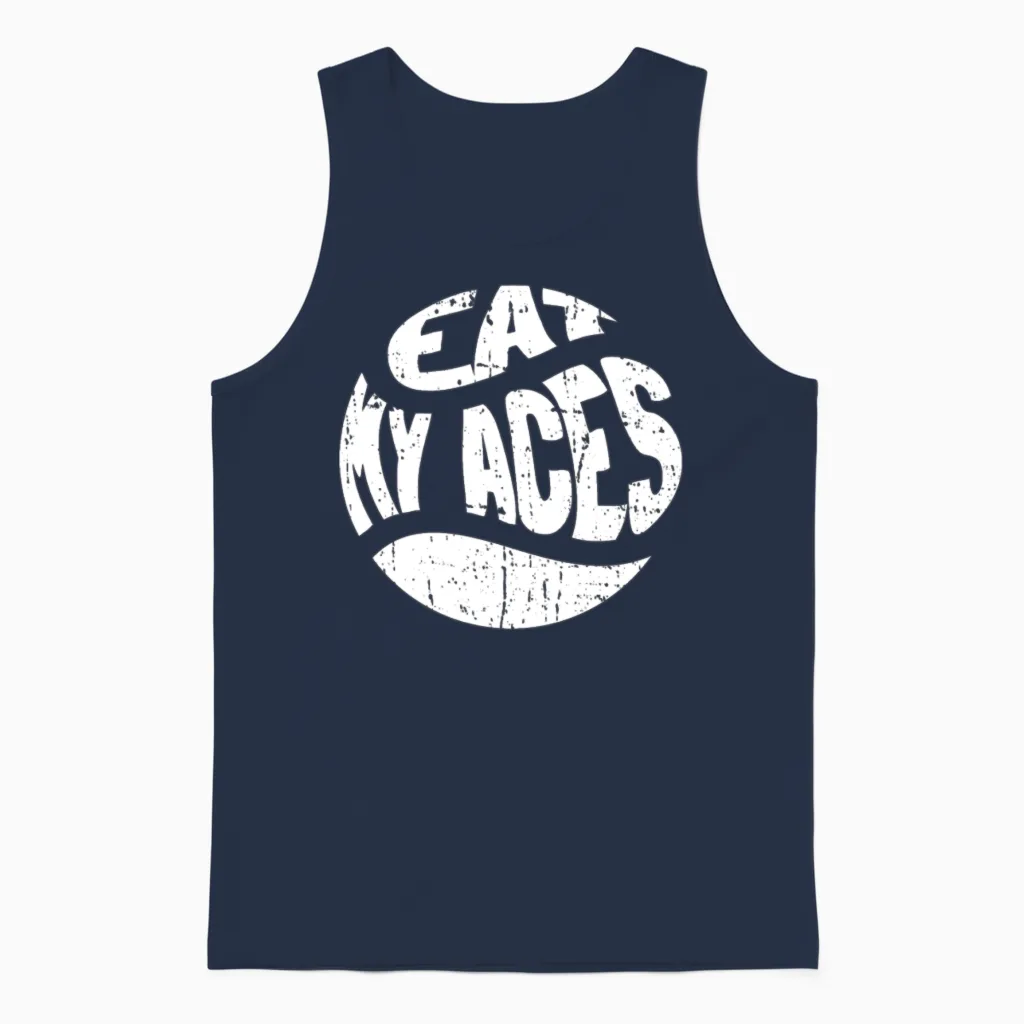 Tennis Funny Unisex Tank Top in Navy