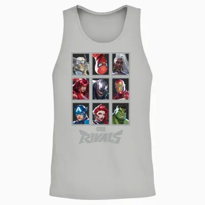 Marvel Rivals Character Grid Unisex Tank Top - Ash