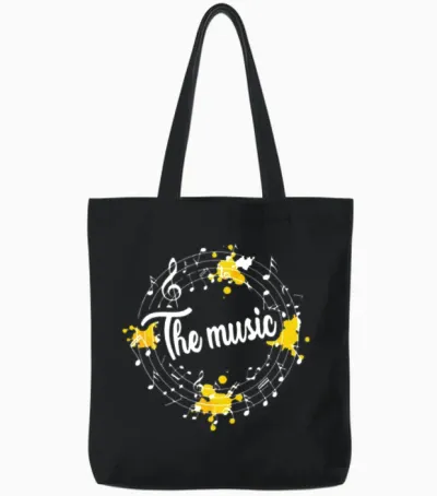 Face the Music Funny Tote Bags - Black