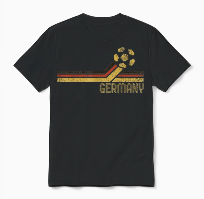 Deutschland Fußball 2026 Deutsche Fans Retro Vintage Unisex T-Shirt in Black